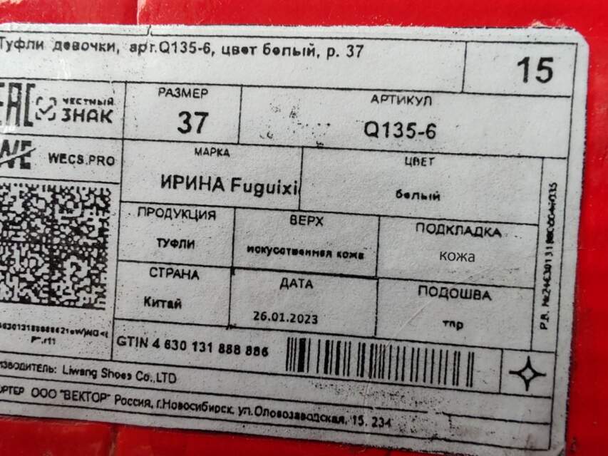 туфли для девочки торговой марки «ИРИНА Fuguixianzi», артикул Q135-6